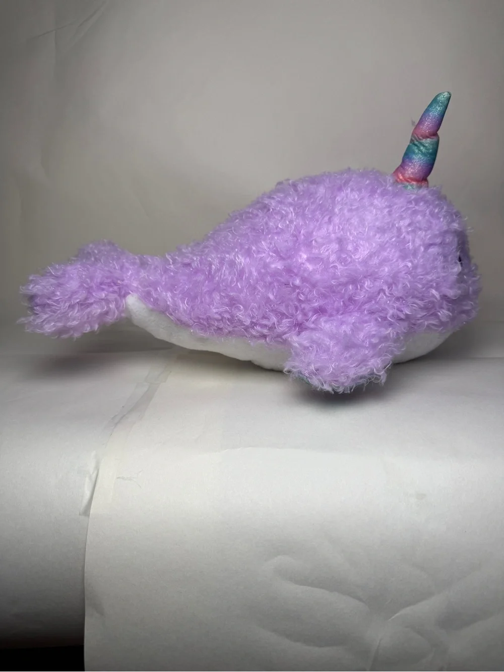 Brother Sister Design Purple Narwhal Plush Rainbow Horn NWT